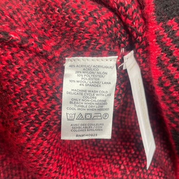 LOFT Petite Buffalo Plaid Mock Neck Tunic Sweater Large - Picture 6 of 9